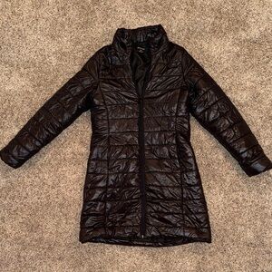 Active USA Women's Shiny Black Puffer Coat